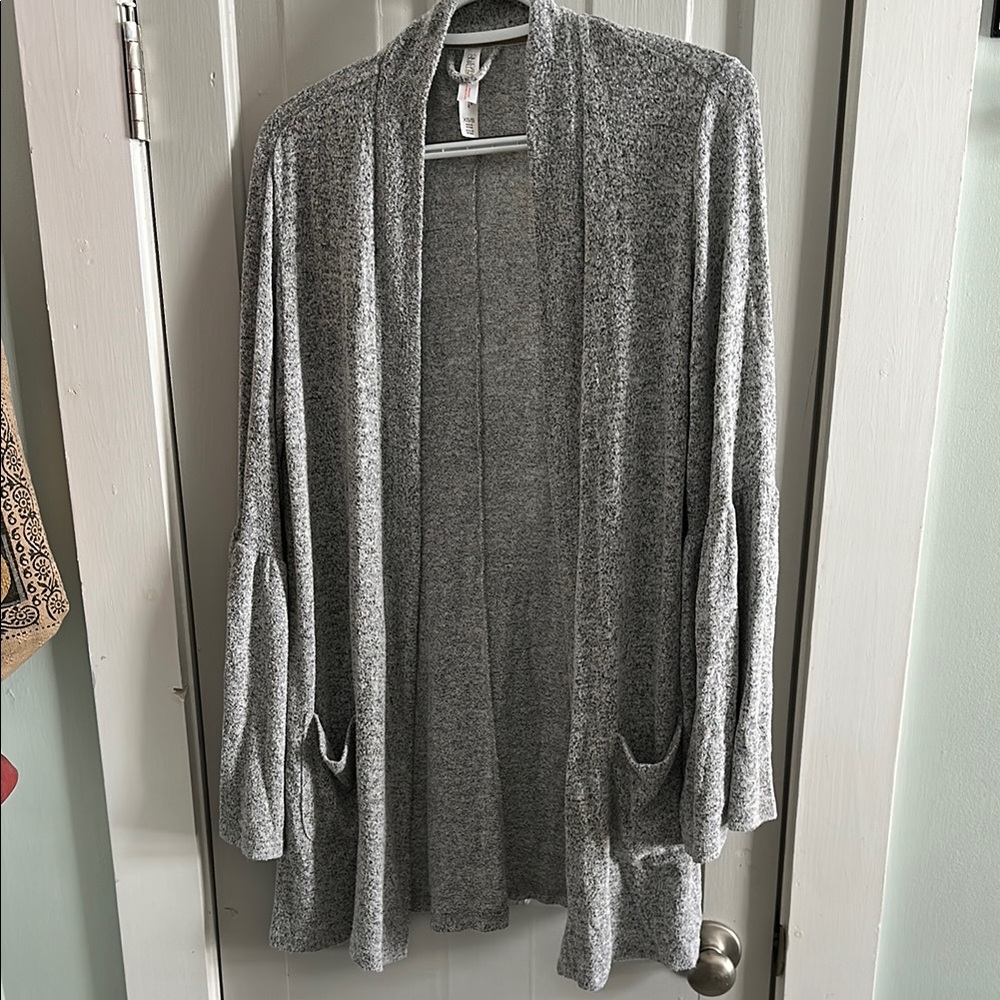 Gilligan & O'Malley Gray Open-Front Cardigan Sweater